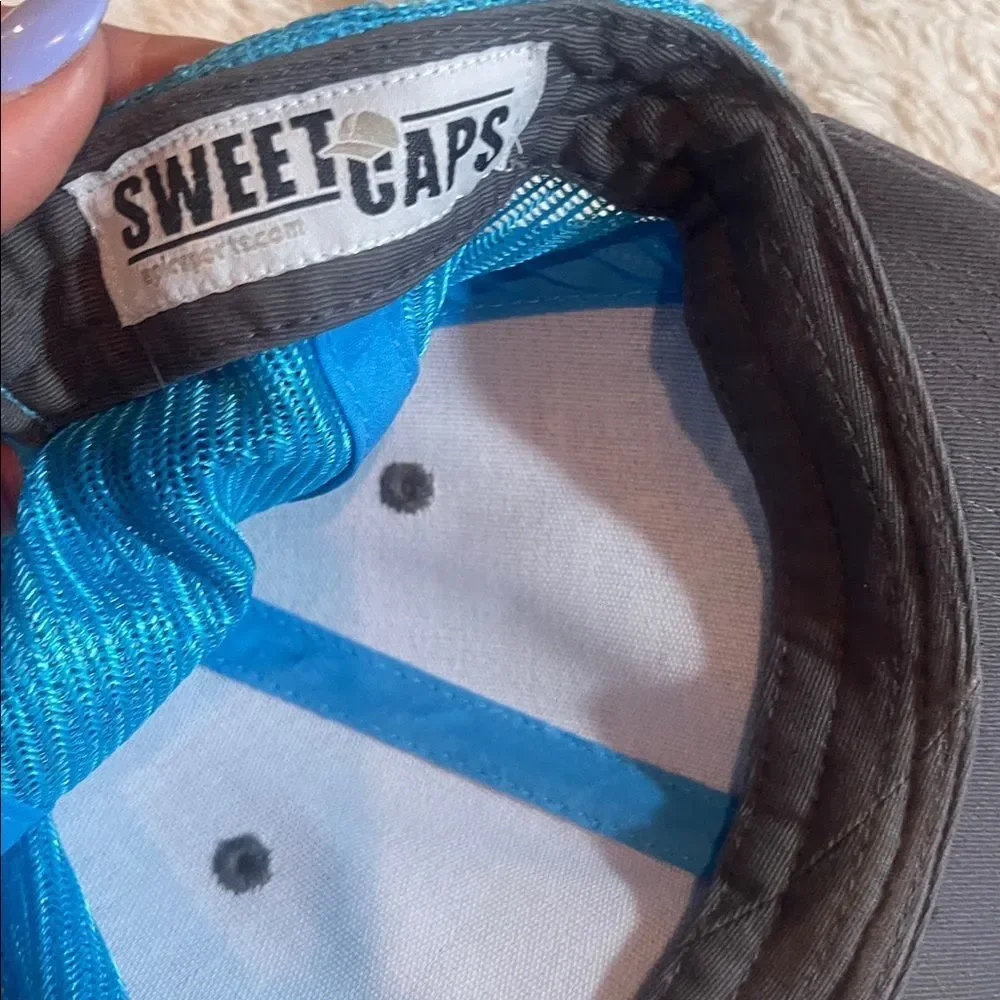 Softball Vibes Cap with Blue Mesh